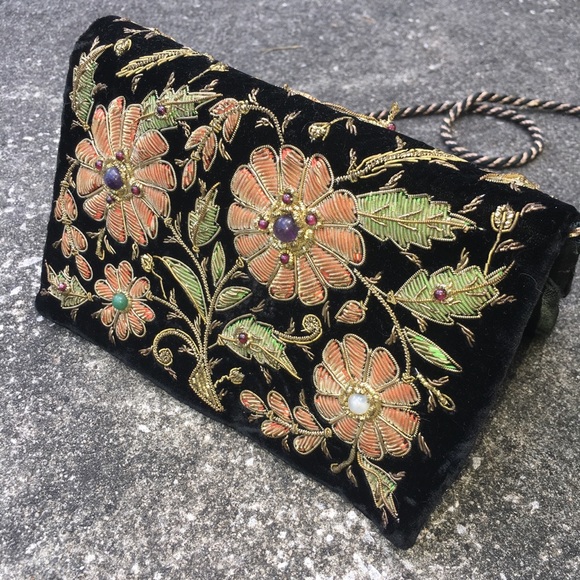 Handmade Handbags - Vintage Heirloom Embellished Embroidered Purse bag